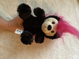 Bear with pink & black skunk costume 6 inches for Halloween