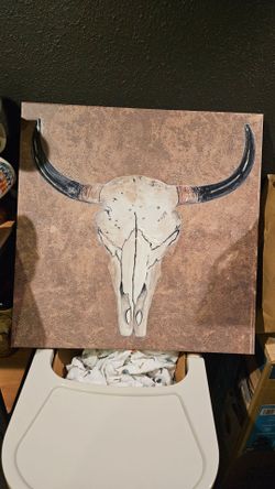 Bull skull canvas