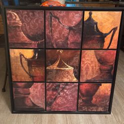 Red 9 Panel Patterns Artwork