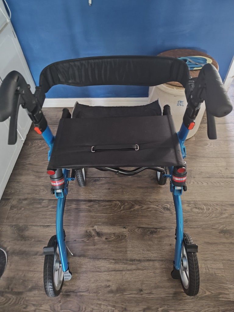 Rollator With 10 Inch Wheels And Shock Absorbers