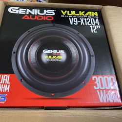 New 12” Genius Audio 3000w Max Power Vulkan Extreme Series Subwoofer $310 Each 