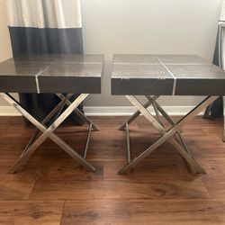 End Tables Chrome And Wood