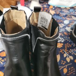 New Black Leather Boots