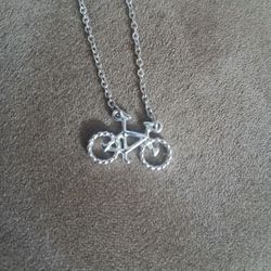  12 Inch Necklace Silver Bicycle 
