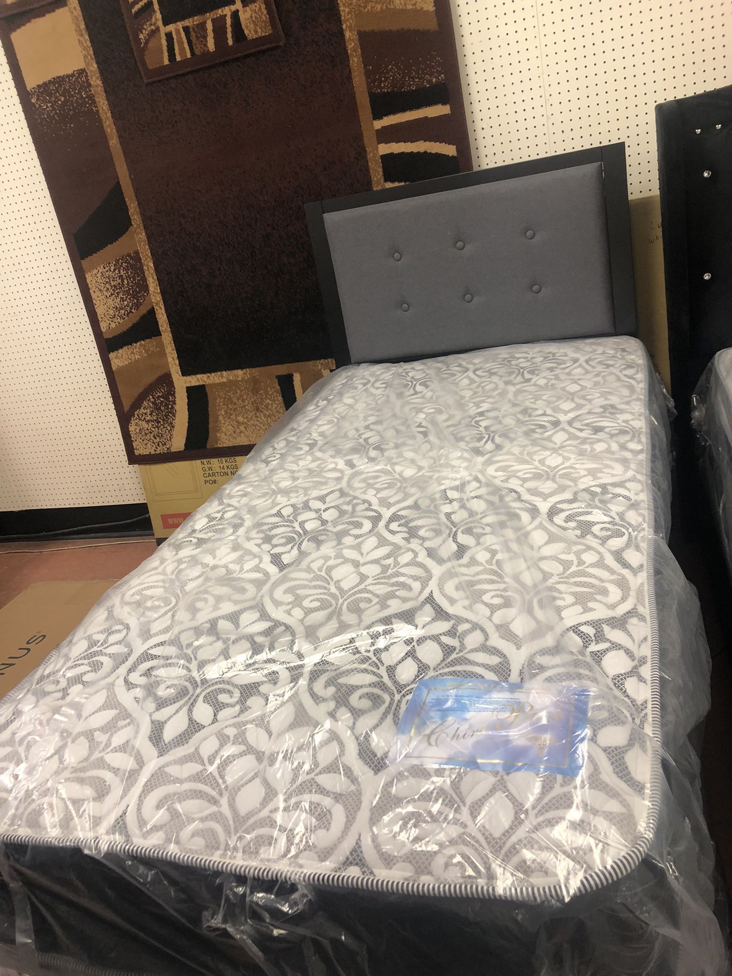New Twin Size Bed With New Mattress And Boxspring Included 