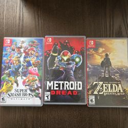 Nintendo Switch Games – Zelda BOTW, Smash Ultimate, Metroid