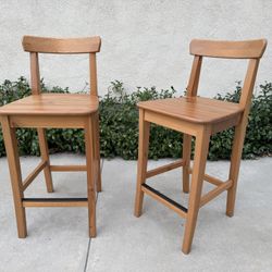 A Pair Of 25” Solid Wood Counter Bar Stool 