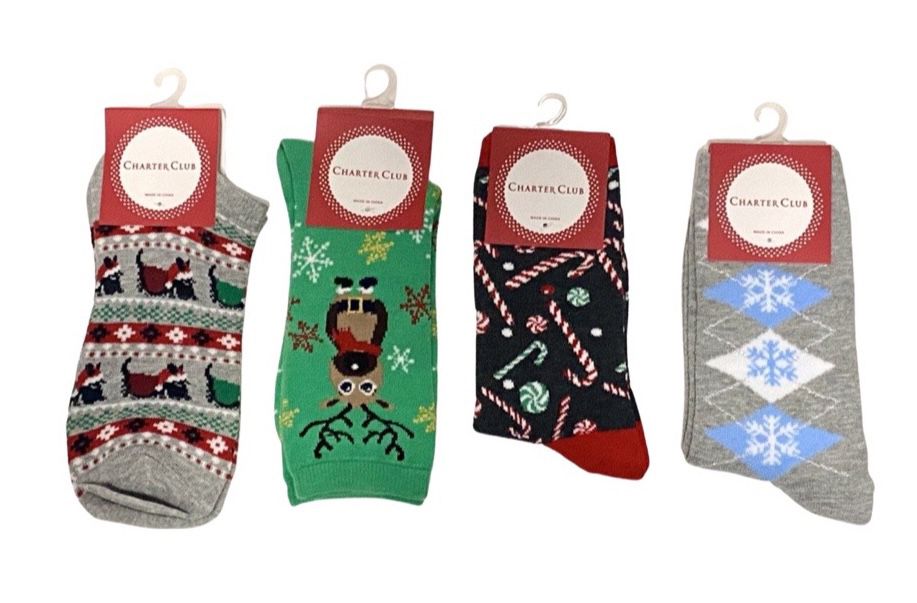 New Adult Women’s Charter Club Brand Christmas Holiday Socks (4Pack ) Designed For Macy’s Store 