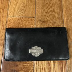 Harley Davidson Leather Wallet Money Holder Bi-Fold Bifold Vintage Y2K 2001