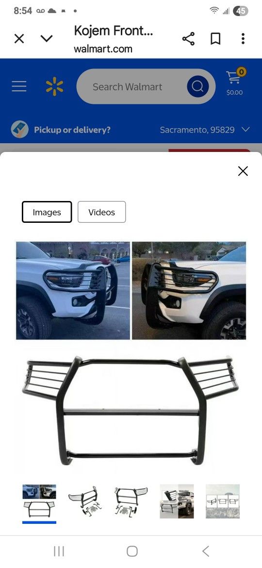 Front Bumper Protector Brush Headlight Grille Guard for 2O16 2O17 2O18 2O19 2O20 2O21 2O22 Toyota Tacoma Pickup Black