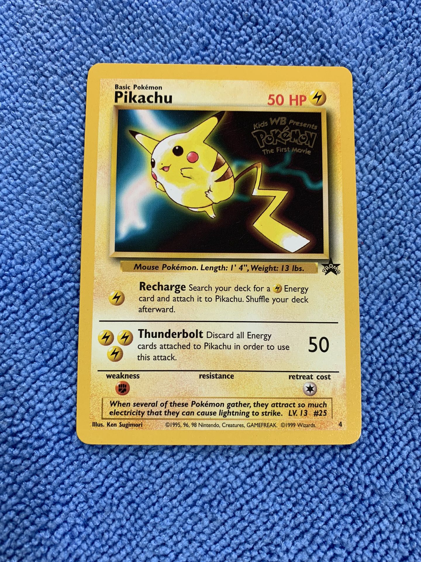 pokemon the first movie pikachu card value ORIGINAL Pikachu VINTAGE POKEMON MOVIE RELEASE CARD - w/CASE - INVESTMENT