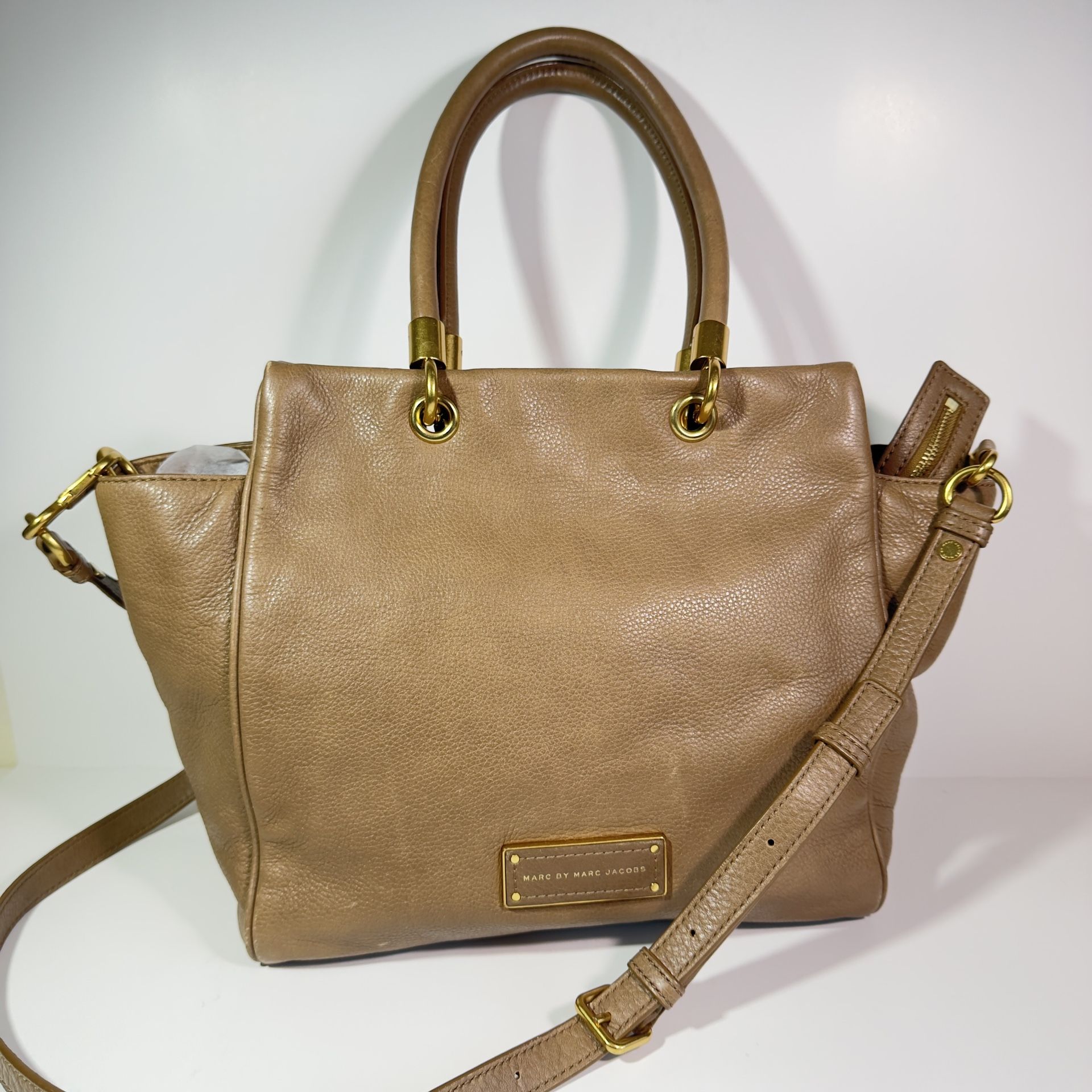 Marc Jacobs Tote Bag Purse Shoulder Crossbody Leather Bag Brown