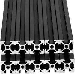 10pcs 2000mm T Slot 2020 Aluminum Extrusion European Standard Anodized Linear Rail for 3D Printer Parts and CNC DIY Black(78.7'')