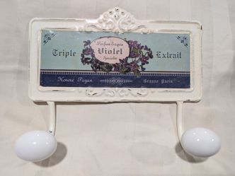 Vintage French Violet Wall Hook Rack