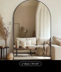 Full Length Mirror, Arched Full Body Mirror, Large Floor Mirror with Standing, Leaning Body Mirror, Hanging Mounted Floor Standing Mirror for Bedroom