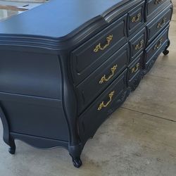 Black French  Country 1981 Solid Wood Dresser Firm On Price