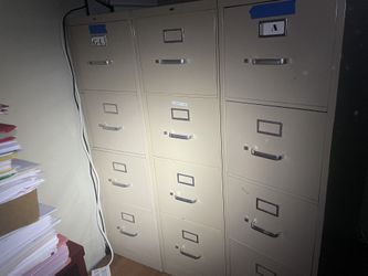 4 Drawer Brown Metal Filing Cabinets