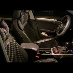 BLACK SPARKLY CAR SEAT COVERS