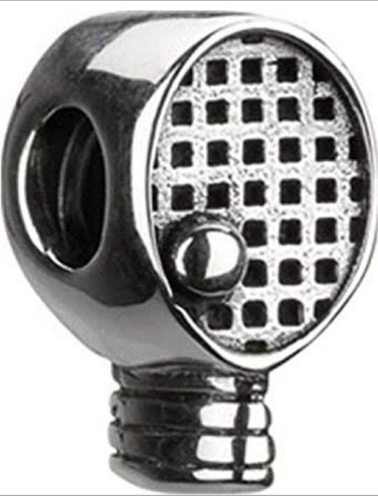 NEW Authentic Chamilia Tennis Racket Charm Bead.  Sterling Silver.   Hallmarked.  Item # GD-10.  90% of Chamilia charms fit Pandora Bracelets.  Chamil