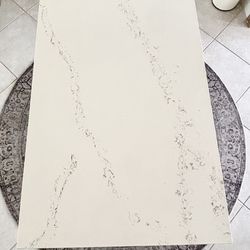 45” x 31” White and Gray Quartz Finished Table Top