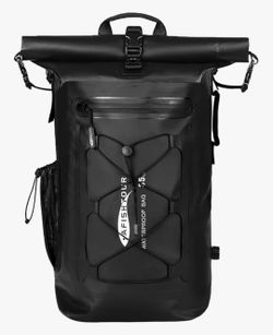 Waterproof Backpack for Men and Women - Roll-Top Floating Dry Bag Backpack for Kayaking, Rafting, Boating, Beach (Black)