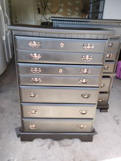 Black tall dresser