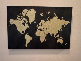 Canvas artwork world map