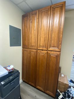 Tall wood cabinet