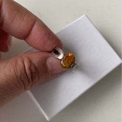 Beautiful Sterling Silver Citrine Or Topaz