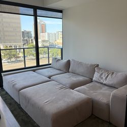 Complete Diorama Ultra Earl Grey Modular Washable Sectional Set