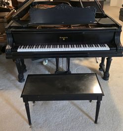 Knabe Black Concert Grand Piano 7'7" long
