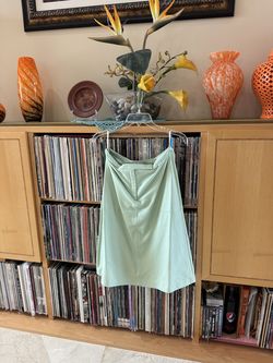 Dramatic PRICE DROP: VTG NW/OT PISTACHIO, LINED, LAMBSKIN LEATHER SKIRT, 38, by ESCADA SPORT