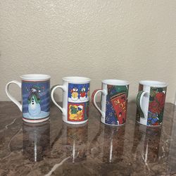 NEW- Set Of 4 Christmas Mugs