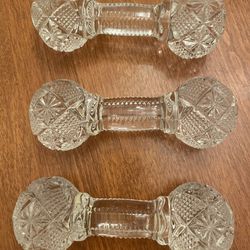 Three Antique Crystal Knife Rests