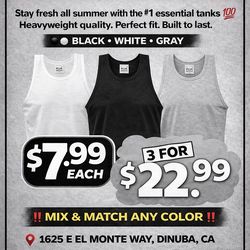 🇺🇸 KICKS N DENIM 🇺🇸  🚨 PRO CLUB TANK TOPS 🚨  Stay fresh all summer with the #1 essential tanks 💯 Heavyweight quality. Perfect fit. Built to las
