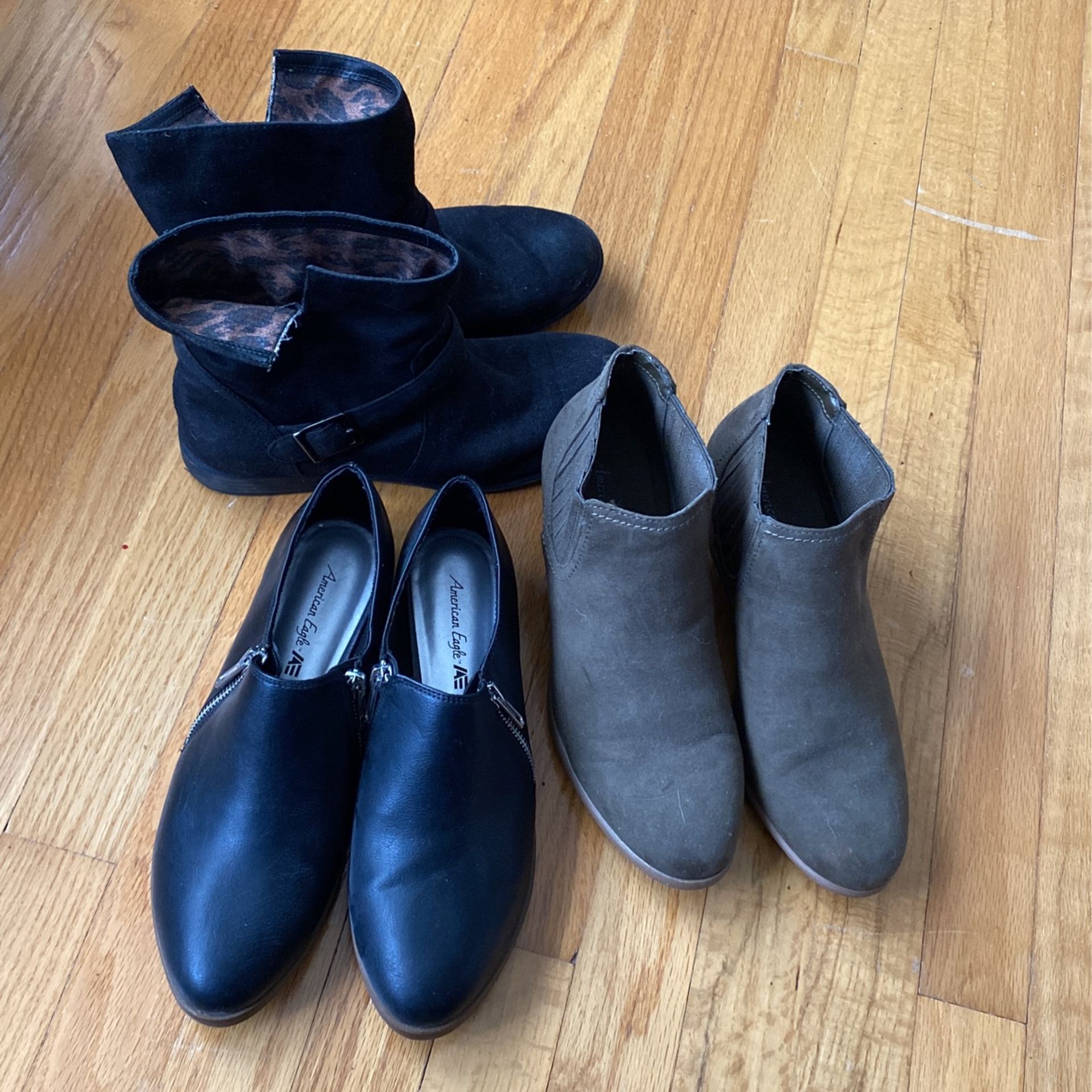 American Eagle Slip On Boots, 3 Pair