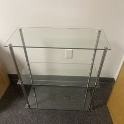 3-Tier Glass Side Table for Living Room/Bedroom/Bathroom, Modern Glass End Table for Sofa Side, Clear Glass Nightstand with Storage Shelves (3 Tier Si