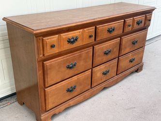 Vintage 9-Drawer Triple Dresser - Clean & Solid Wood