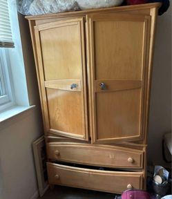 Wooden upright bedroom dresser - $135