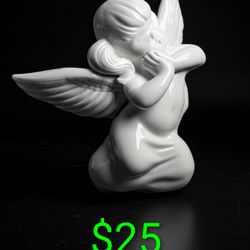 Porcelain Angel And Dishes
