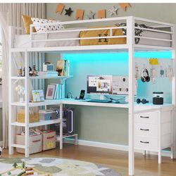 White Twin Storage Bed Frame Only