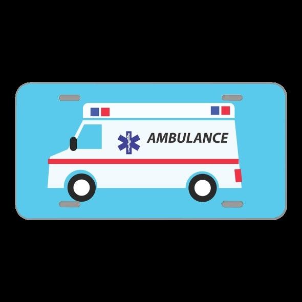 License Plate Novelty Car Front Ambulance Medical Vehicle Health