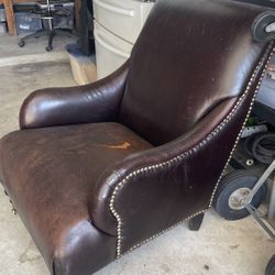 Used Rustic Leather Chair
