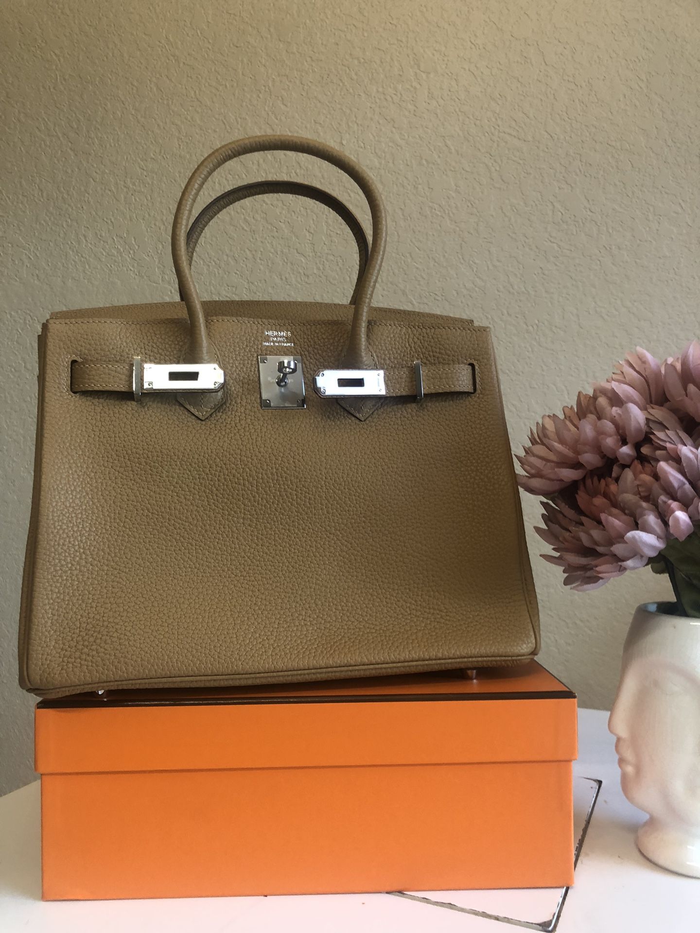 Hand Bag - Birkin Bag 30cm Biscuits Color Real Togo Leather