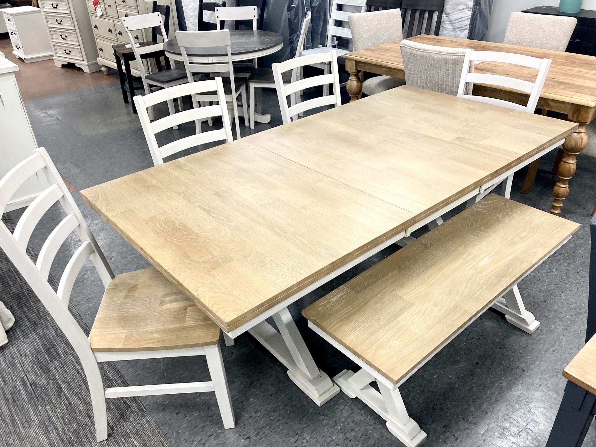 New 78” Table / 4 Chairs / Bench