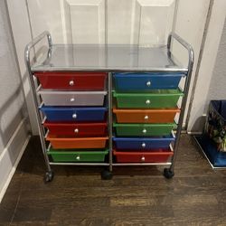 12 Drawer Rolling Cart