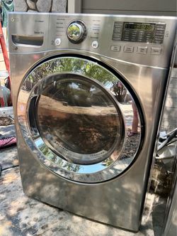LG Front Load Washer & Gas Dryer Set – Stackable – Steam – Graphite Steel