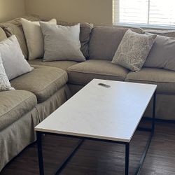 Comfy Beige L-Shaped Sectional Couch – Seats 5+ 