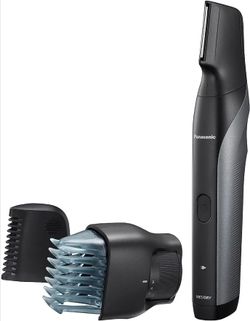 Panasonic Body Groomer for Men & Women, Unisex Wet/Dry Cordless Electric Body Hair Trimmer for Men & Women w/ 2 Comb Attachments, Multi-Directional Sh