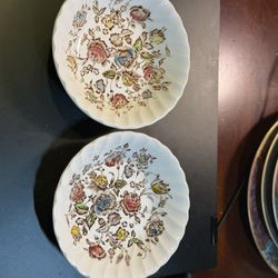 Staffordshire Bouquet Set Of 2 Berry Bowls England Johnson Bros Hand Engraved